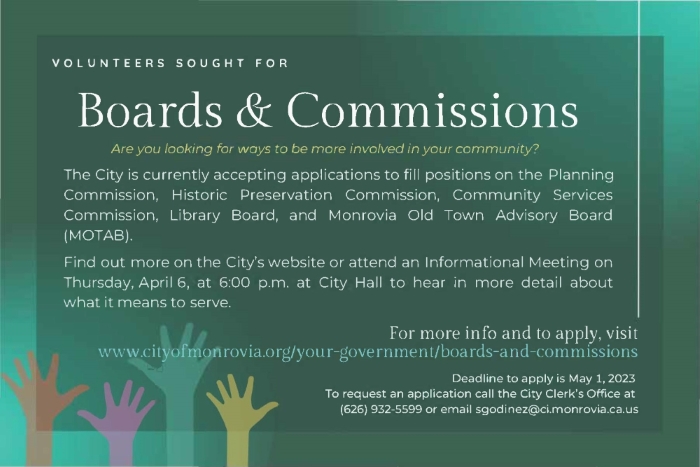 Volunteers Sought for Boards & Commissions 