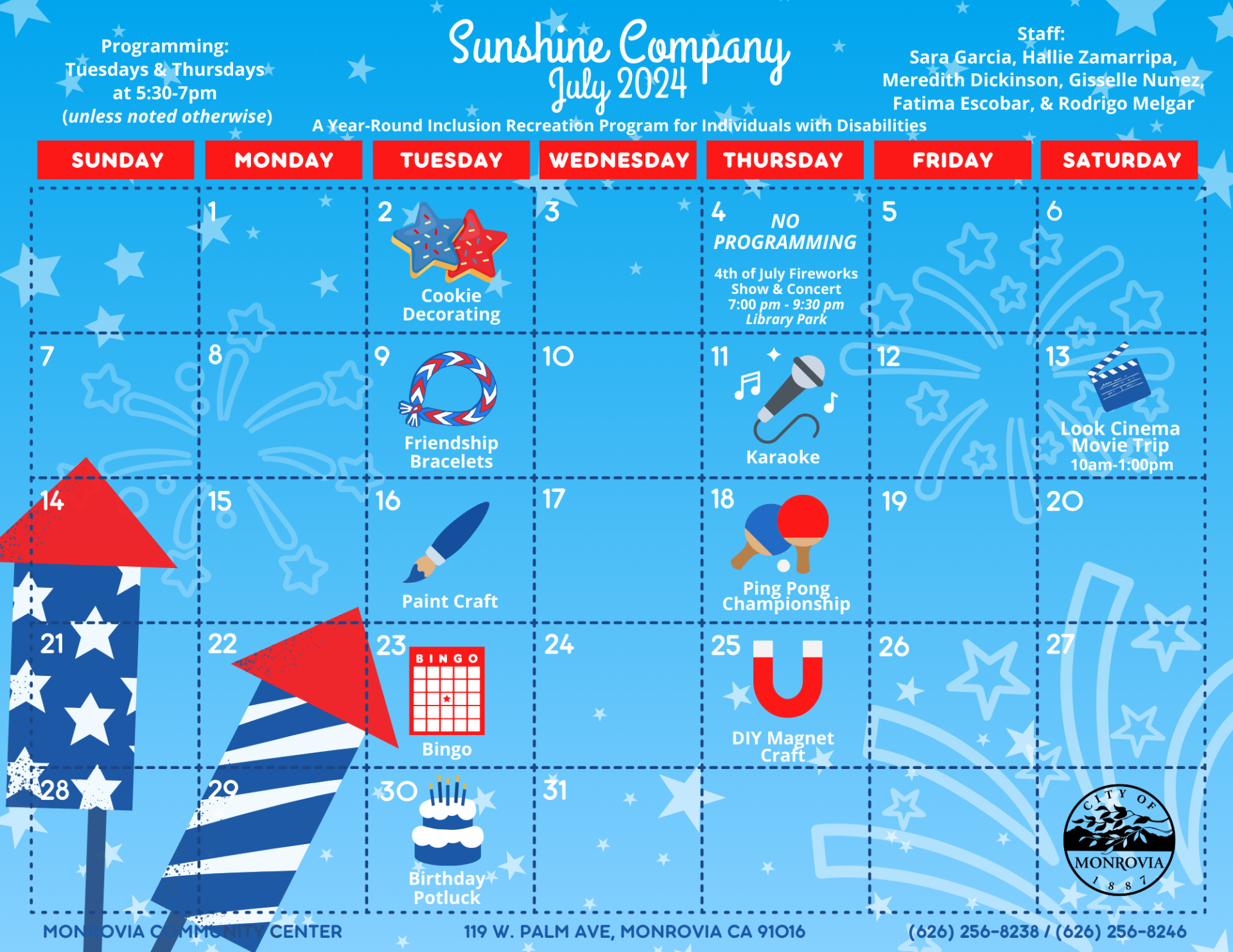 Sunshine July 2024 Calendar