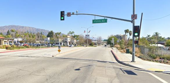 Street facing east along Huntington Drive.